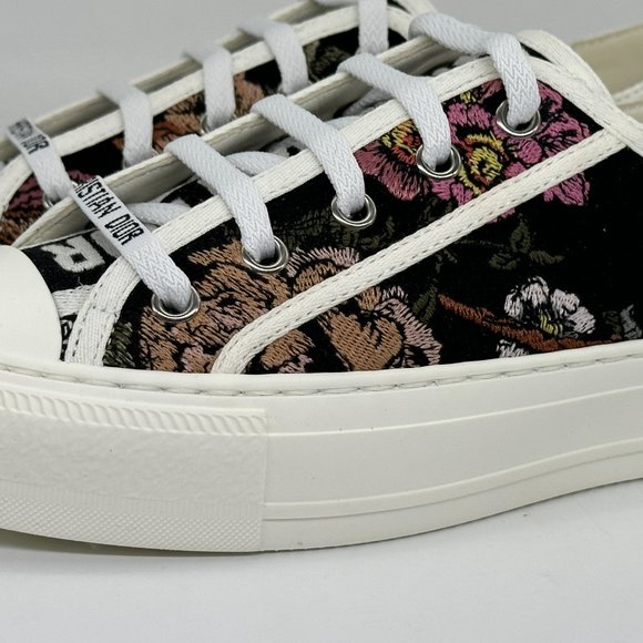 DIOR WALK'N Jardin Botaniqu Cotton Flat Lace Up Low Top Sneakers Shoes - Picture 10 of 16